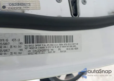 2016 Jeep Compass High Altitude Edition из США, поврежденный, VIN 1C4NJDEB4GD657732